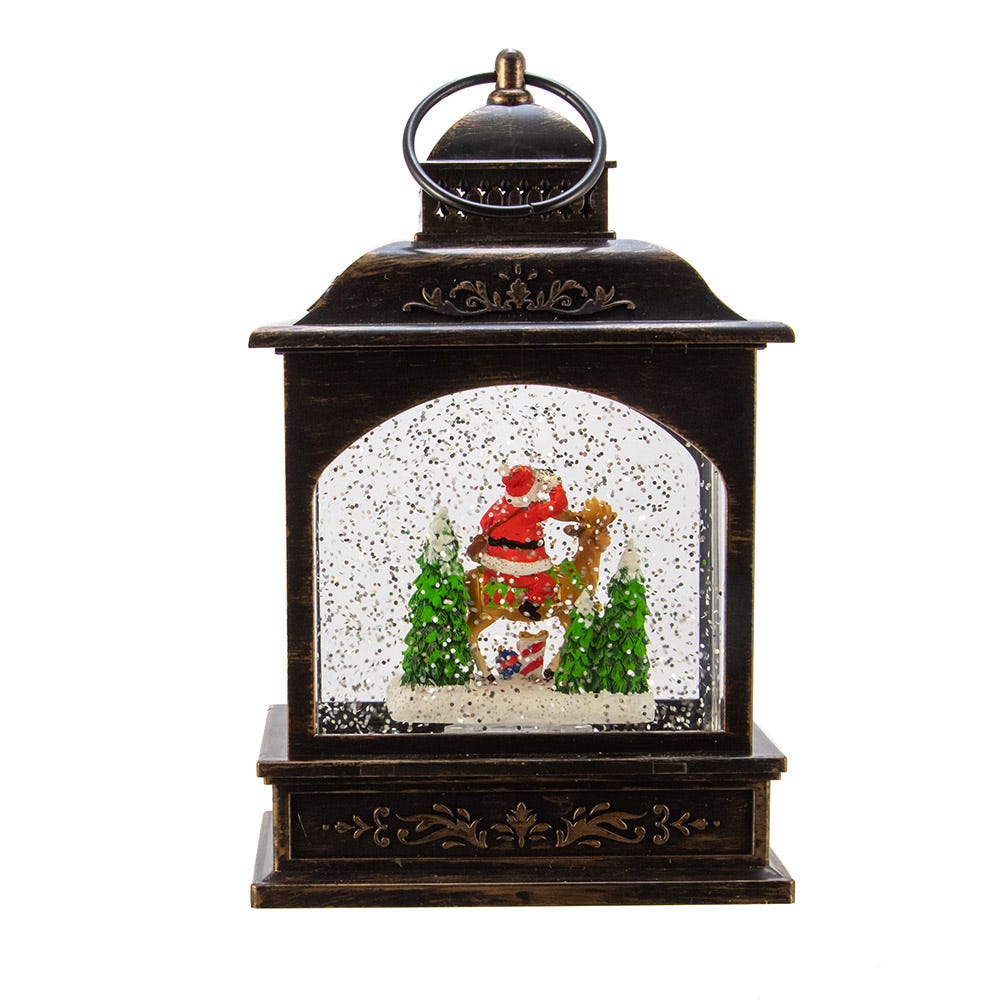 Kurt Adler 9-Inch LED Santa Lantern with Motion