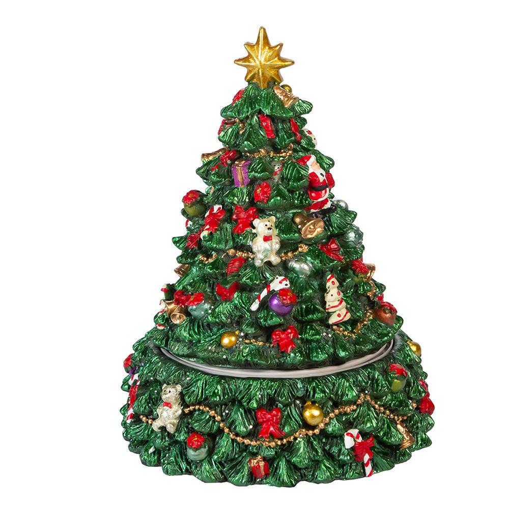 Kurt Adler 7-Inch Christmas Tree Revolving Music Box