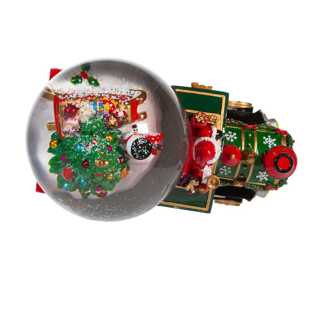 Kurt Adler 120MM Musical Santa Driving Train Water Globe