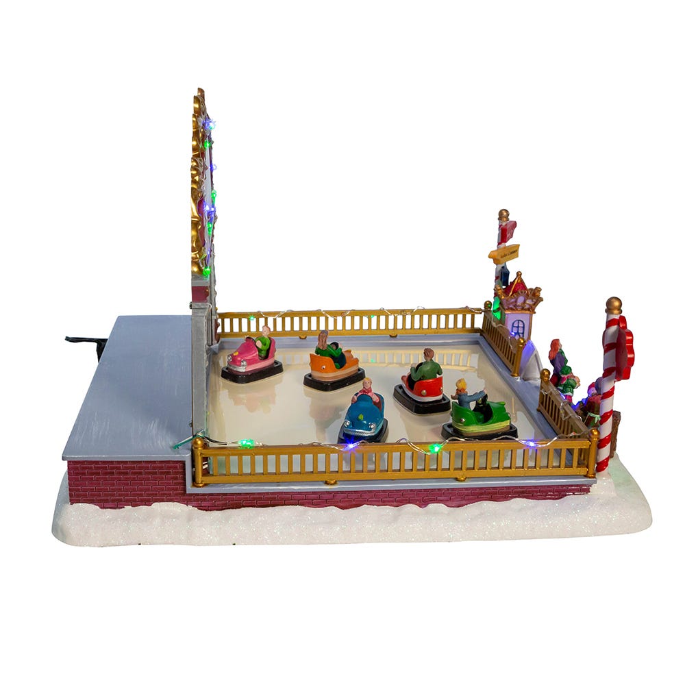 Kurt Adler 9-Inch LED Light-Up Musical Bumper Cars Table Piece