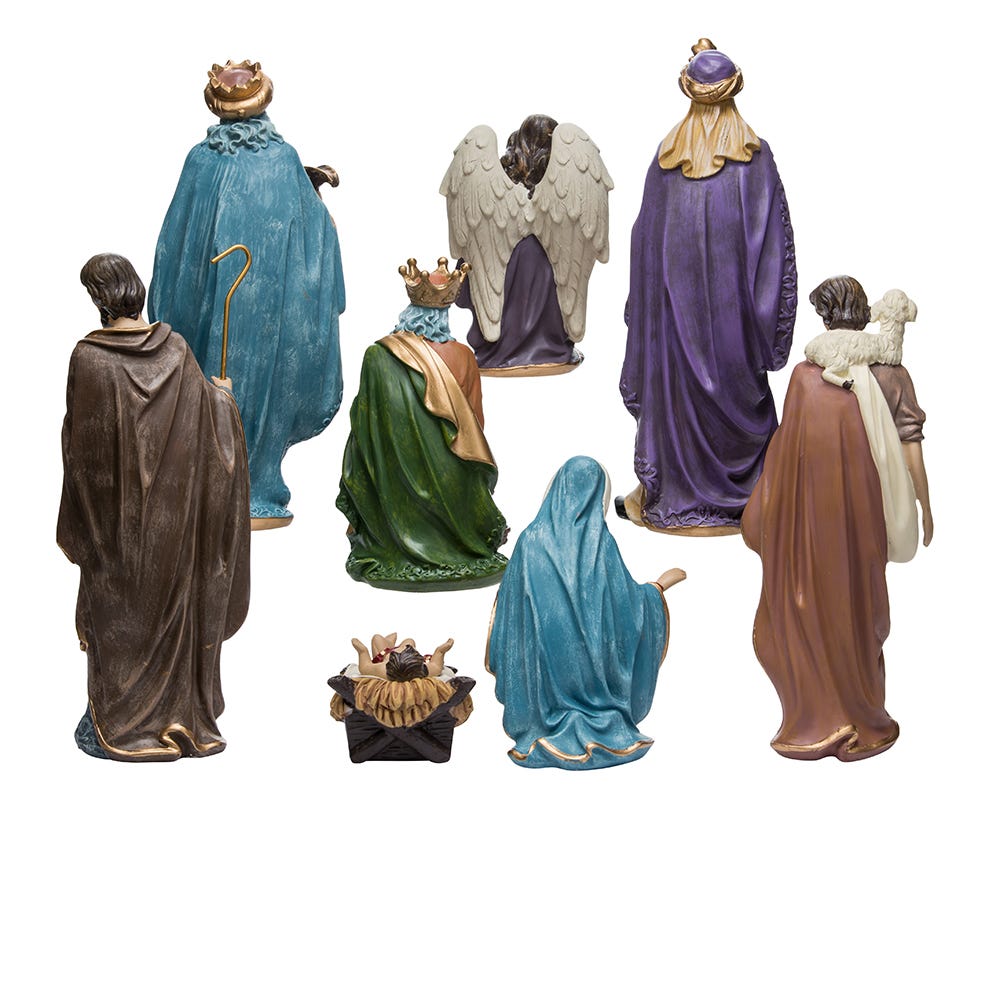 Kurt Adler 9-Inch Resin Nativity Set of 8 Pieces