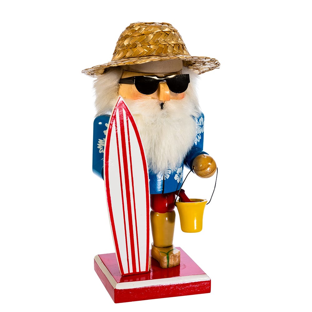 Kurt Adler 8-Inch Surfer Santa Nutcracker