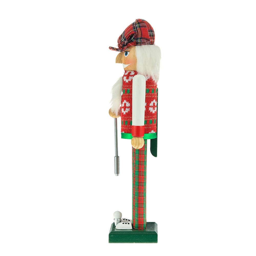Kurt Adler 15-Inch Red and Green Golfer Nutcracker