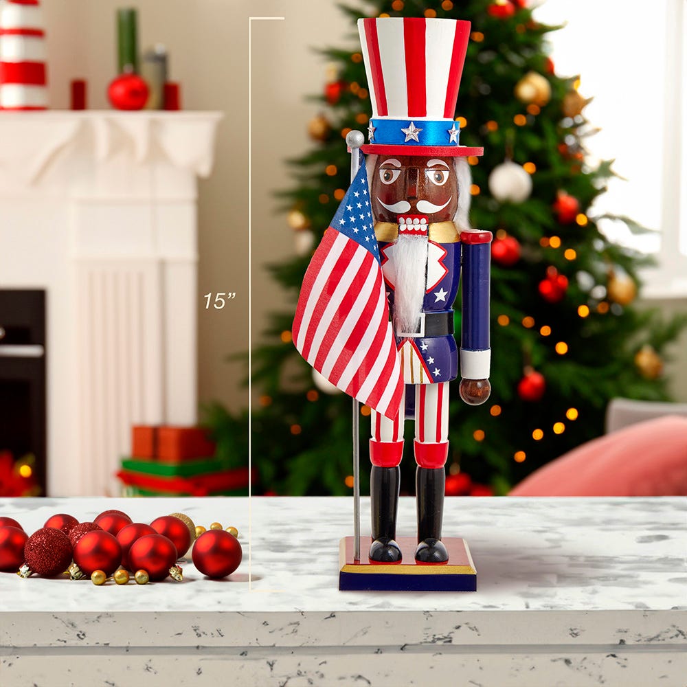 Kurt Adler 15-Inch Patriotic African American Nutcracker