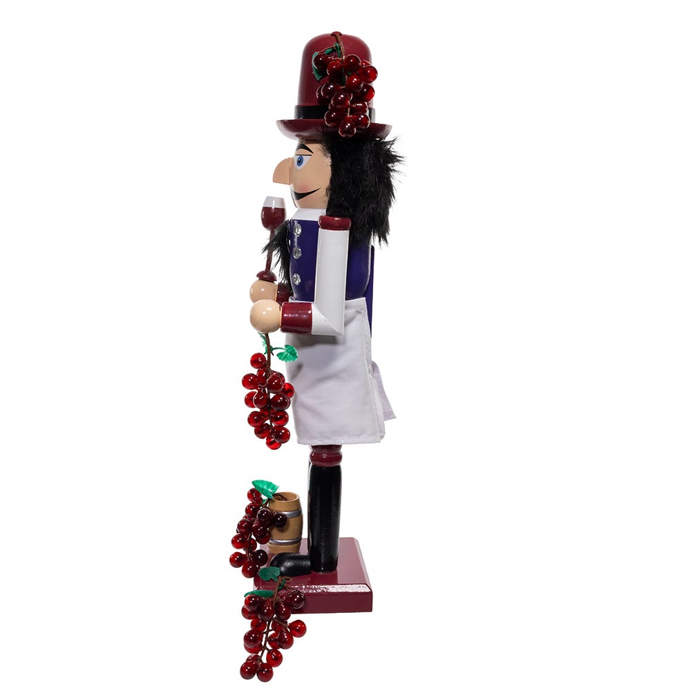 Kurt Adler 15-Inch Wooden Wine Nutcracker
