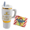 Haute Diggity Dog Snuggly Cup Holiday Ivory & Grrradelli Bark Square Christmas Plush Dog Toy
