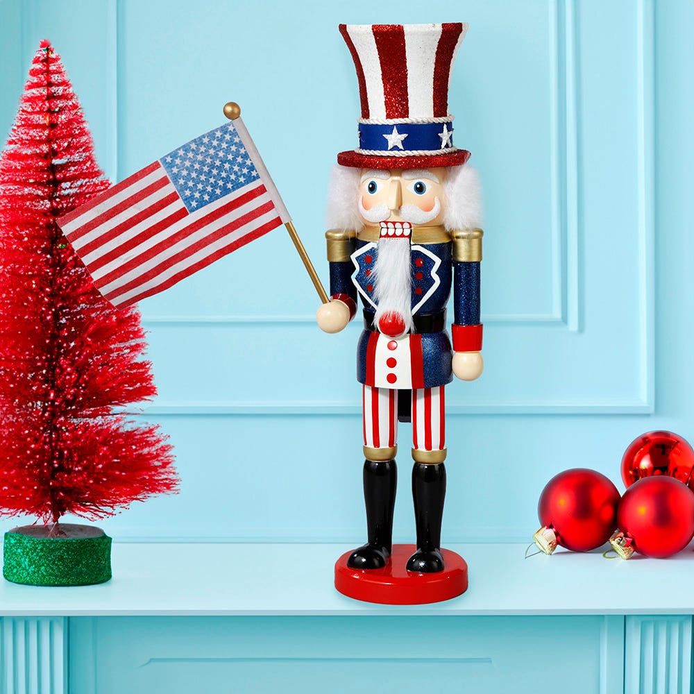 Kurt Adler 15-Inch Hollywood Wooden Uncle Sam Nutcracker