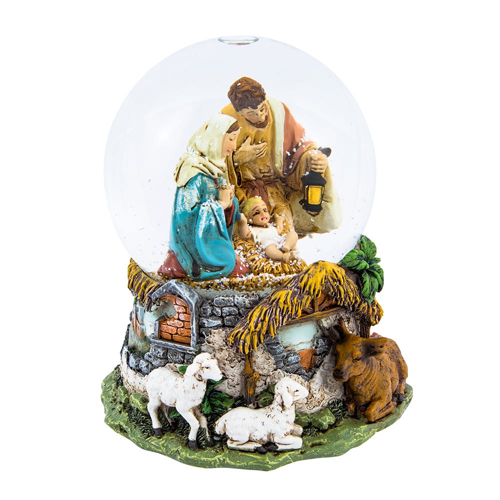 Kurt Adler Musical Holy Family Snow Globe