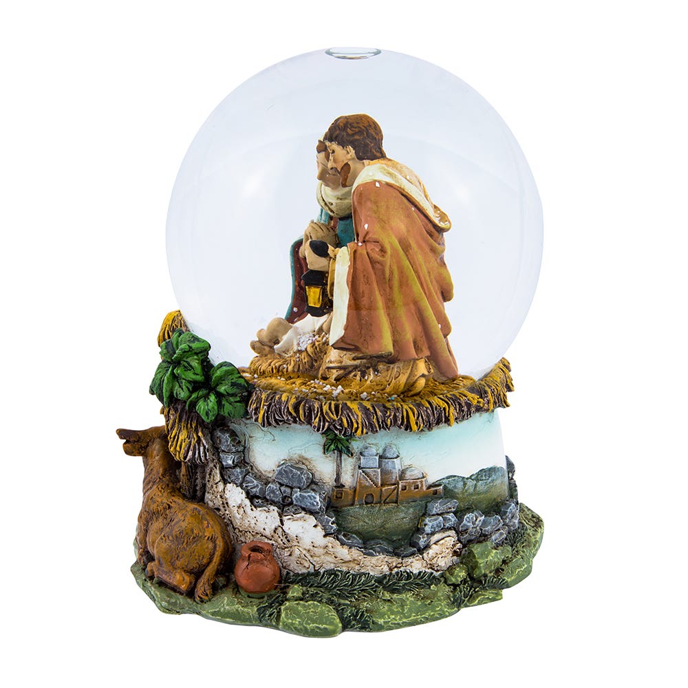 Kurt Adler Musical Holy Family Snow Globe