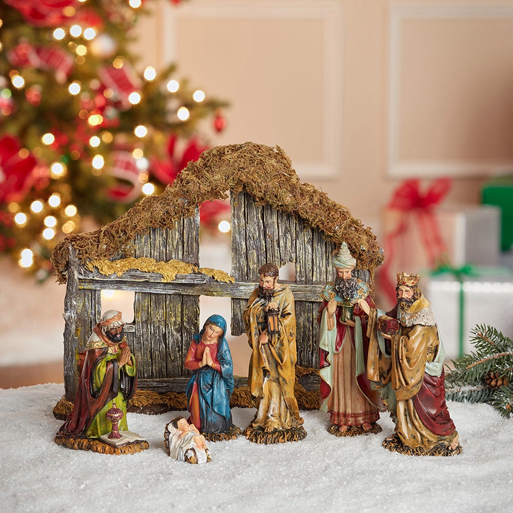 Kurt Adler 6-Inch Resin Nativity Set of 7