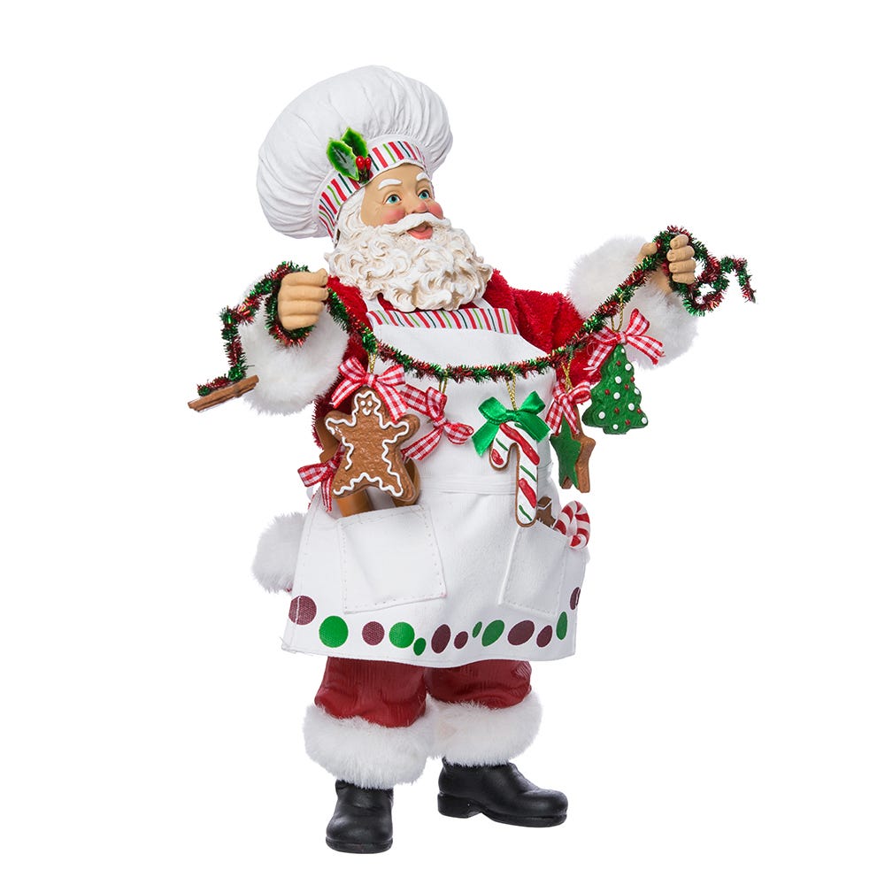 Kurt Adler 12-Inch Fabrich Christmas Chef Santa