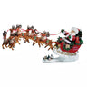Kurt Adler 24-Inch Fabrich Musical Santa with Eight Reindeer, 2-Piece Set