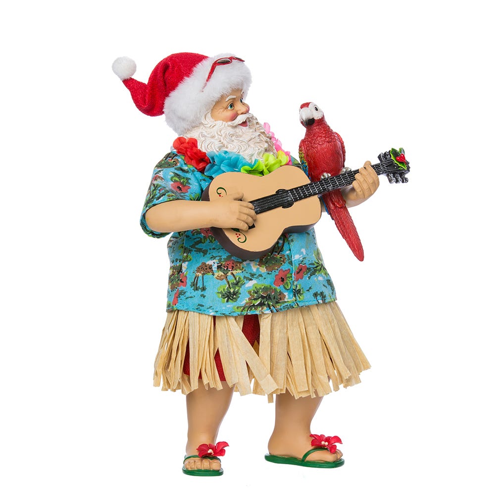 Kurt Adler 11-Inch Fabrich Beach Santa