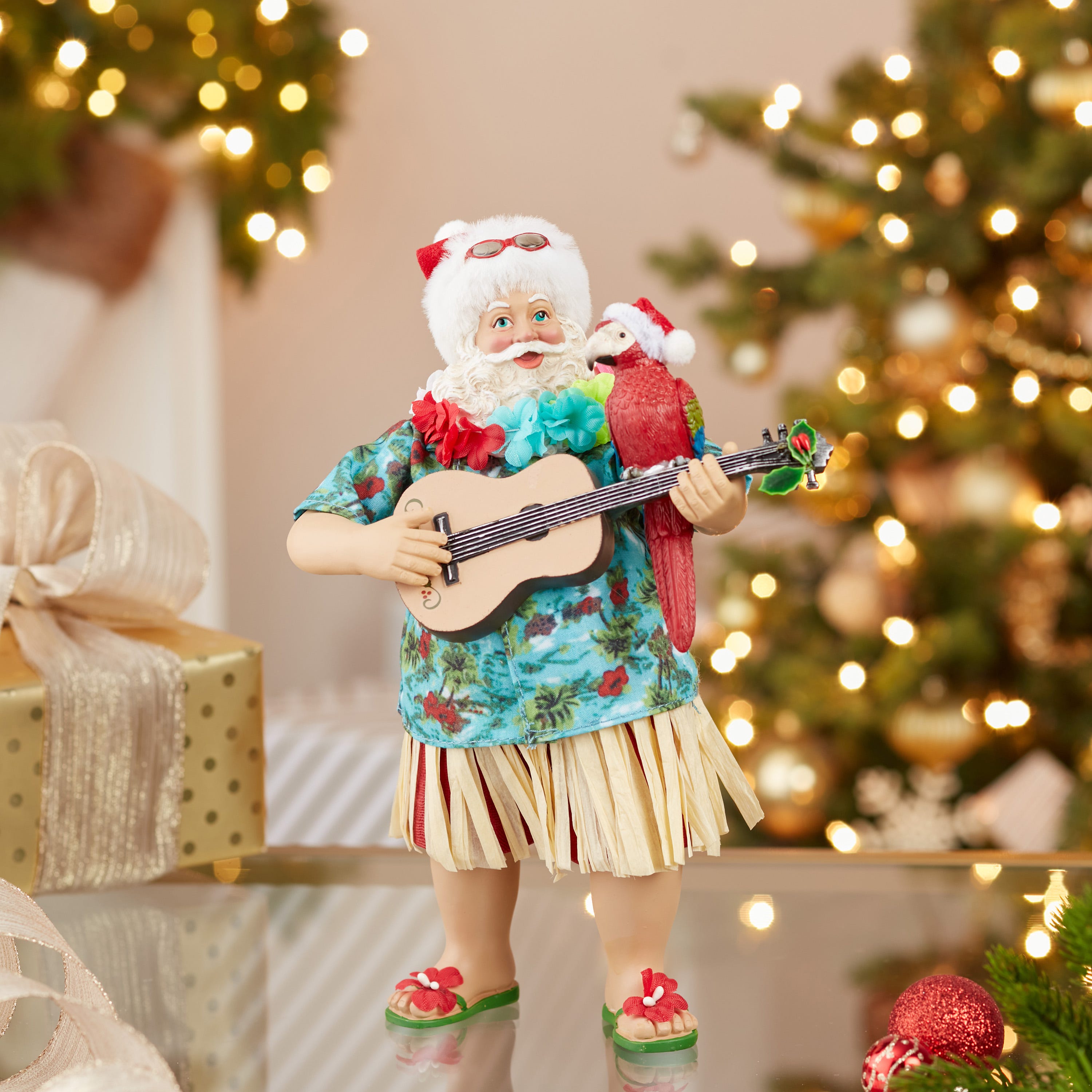 Kurt Adler 11-Inch Fabrich Beach Santa