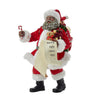 Kurt Adler 10.5-Inch Fabrich Black Santa with List and Candy Cane