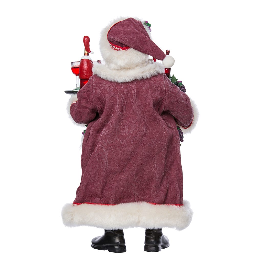 Kurt Adler 11.5-Inch Fabrich Santa with Wine Basket