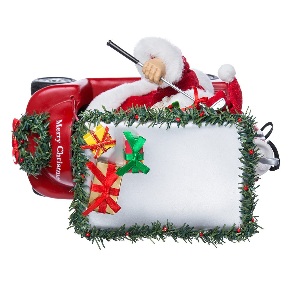 Kurt Adler 11.25-Inch Fabrich Santa Driving Golf Cart