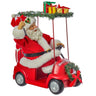 Kurt Adler 11.25-Inch Fabrich Santa Driving Golf Cart