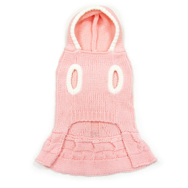 Cable Hoodie Sweater Dress