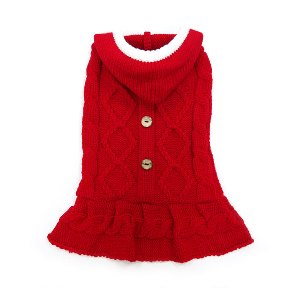 DOGO Cable Hoodie Dog Sweater Dress