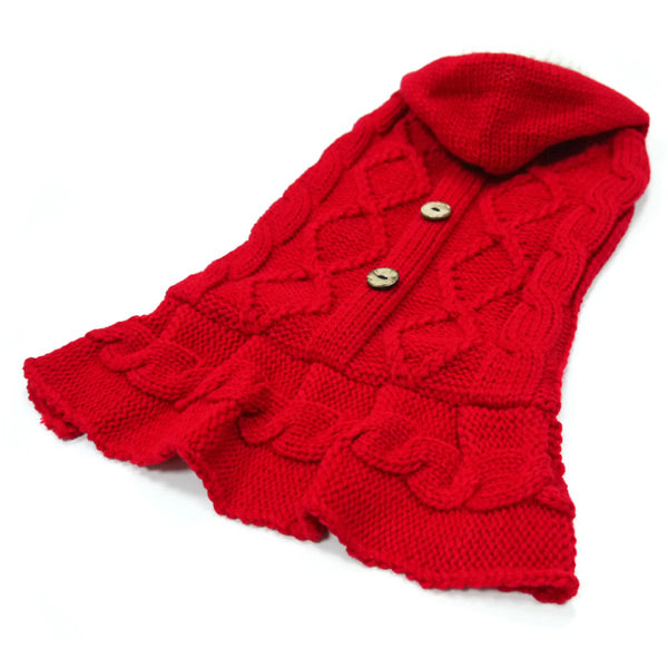 DOGO Cable Hoodie Dog Sweater Dress