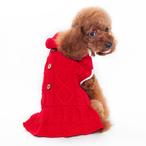 DOGO Cable Hoodie Dog Sweater Dress