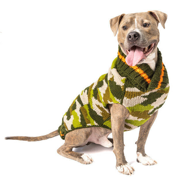 Chilly Dog Camo Wool Dog Sweater
