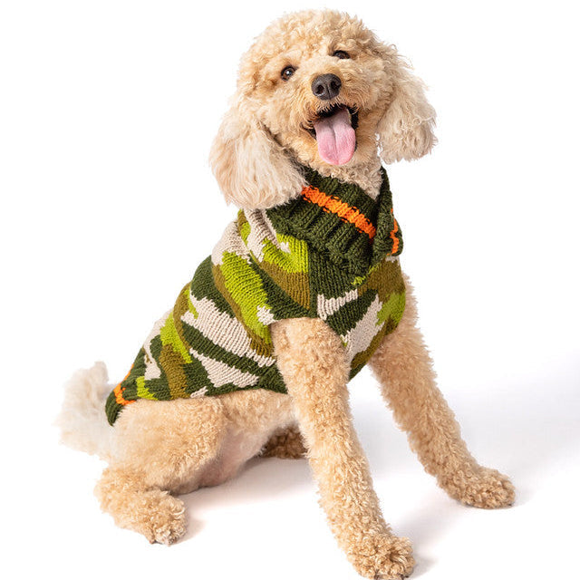 Chilly Dog Camo Wool Dog Sweater