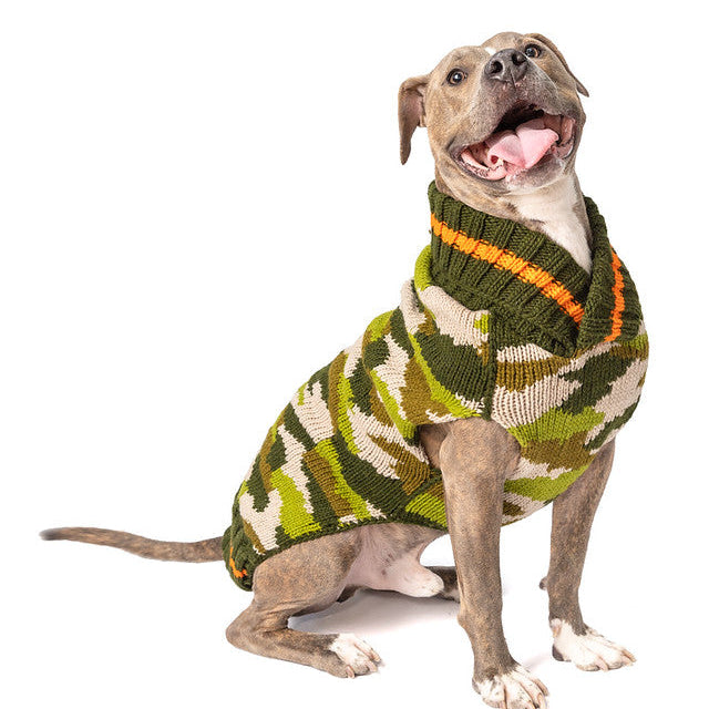 Chilly Dog Camo Wool Dog Sweater