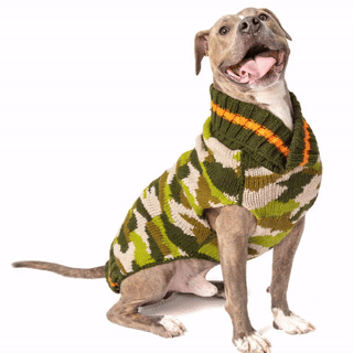 Chilly Dog Camo Wool Dog Sweater