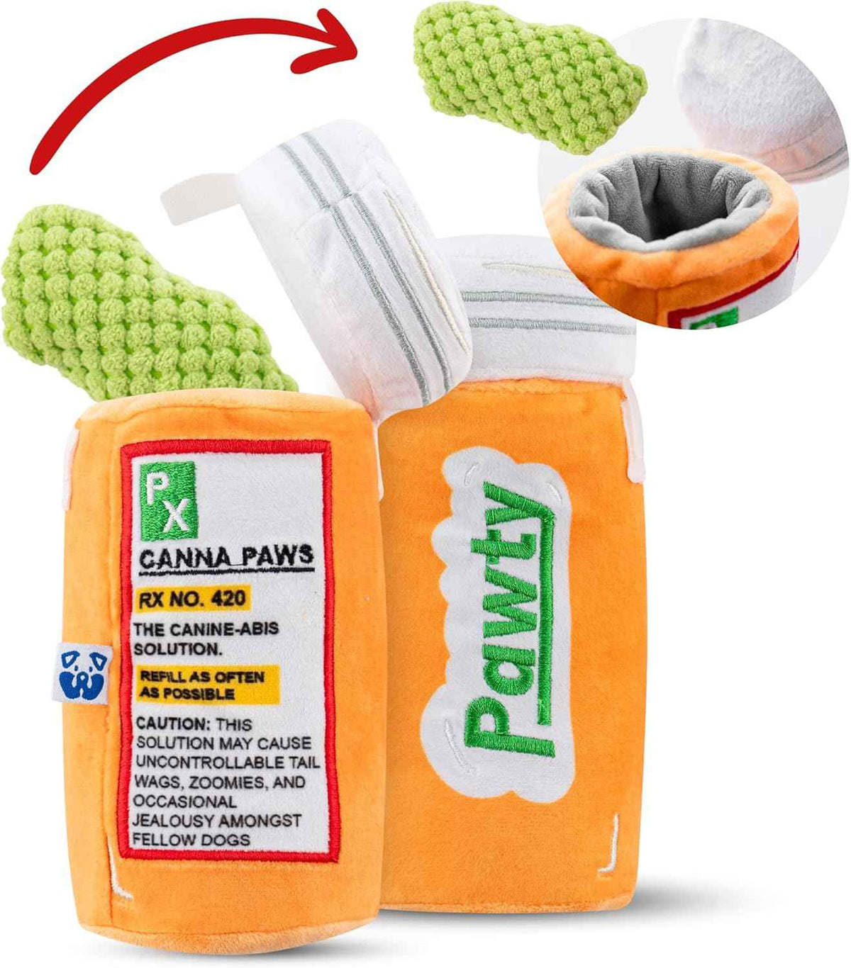 Pawty 420 Canister Parody Plush Dog Toy