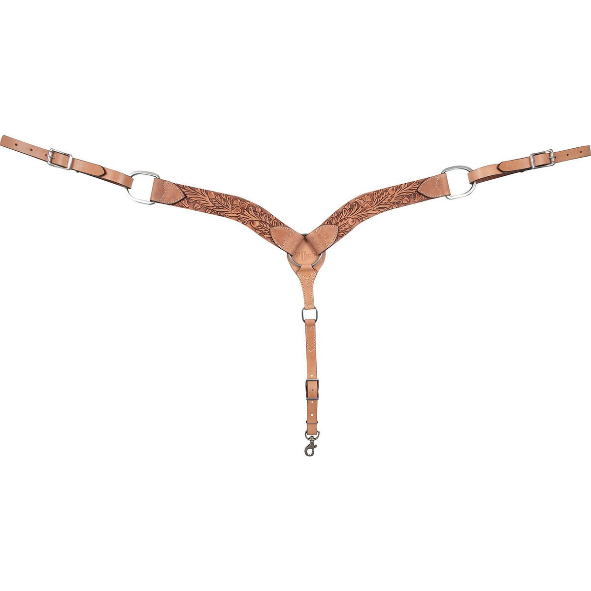 Cashel – 2.25" Antiqued Leaf Tooled Leather Breast Collar