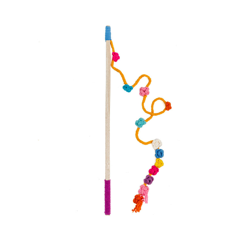 Chilly Dog Wooly Flower Wool Cat Wand Toy