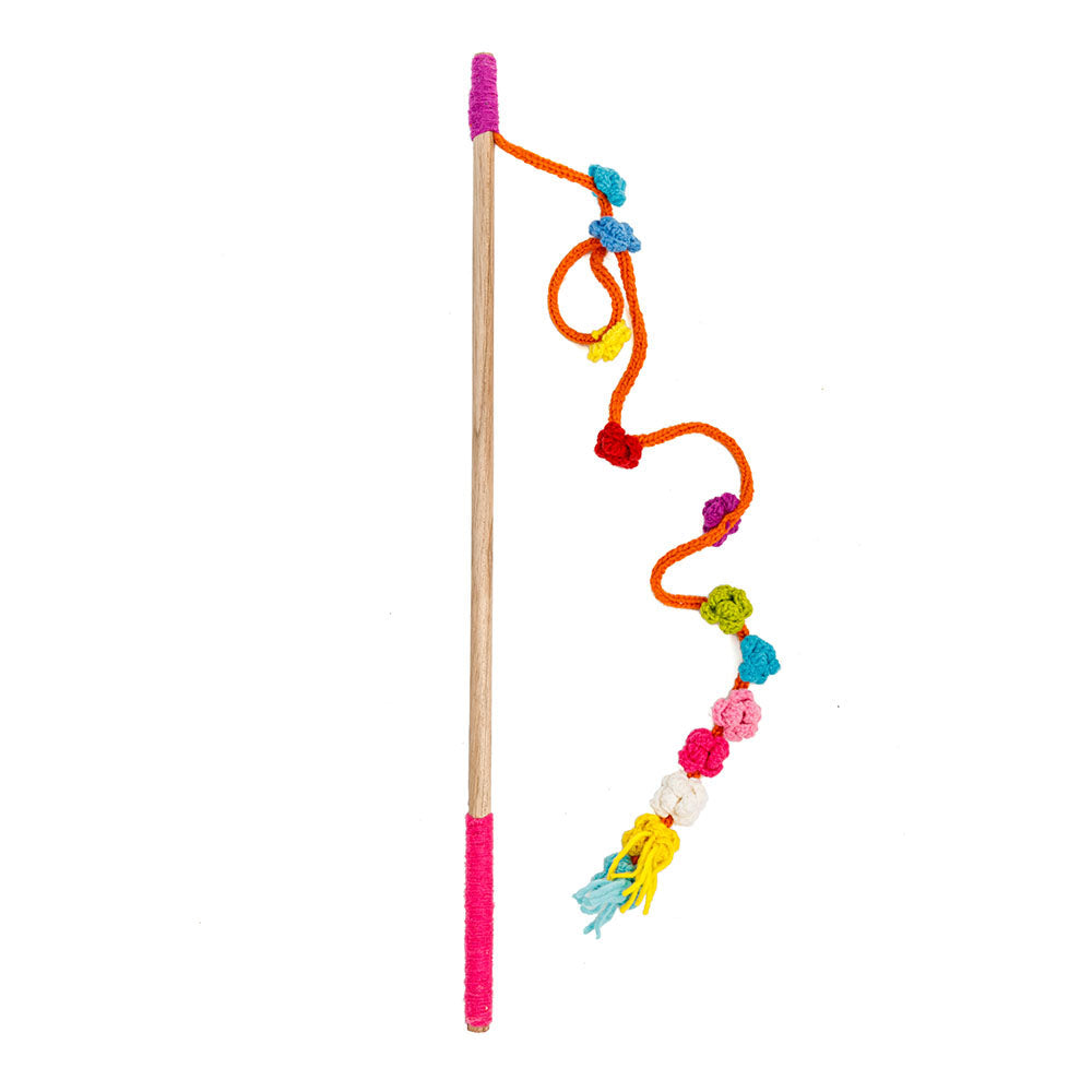 Chilly Dog Wooly Pom Pom Wool Cat Wand Toy