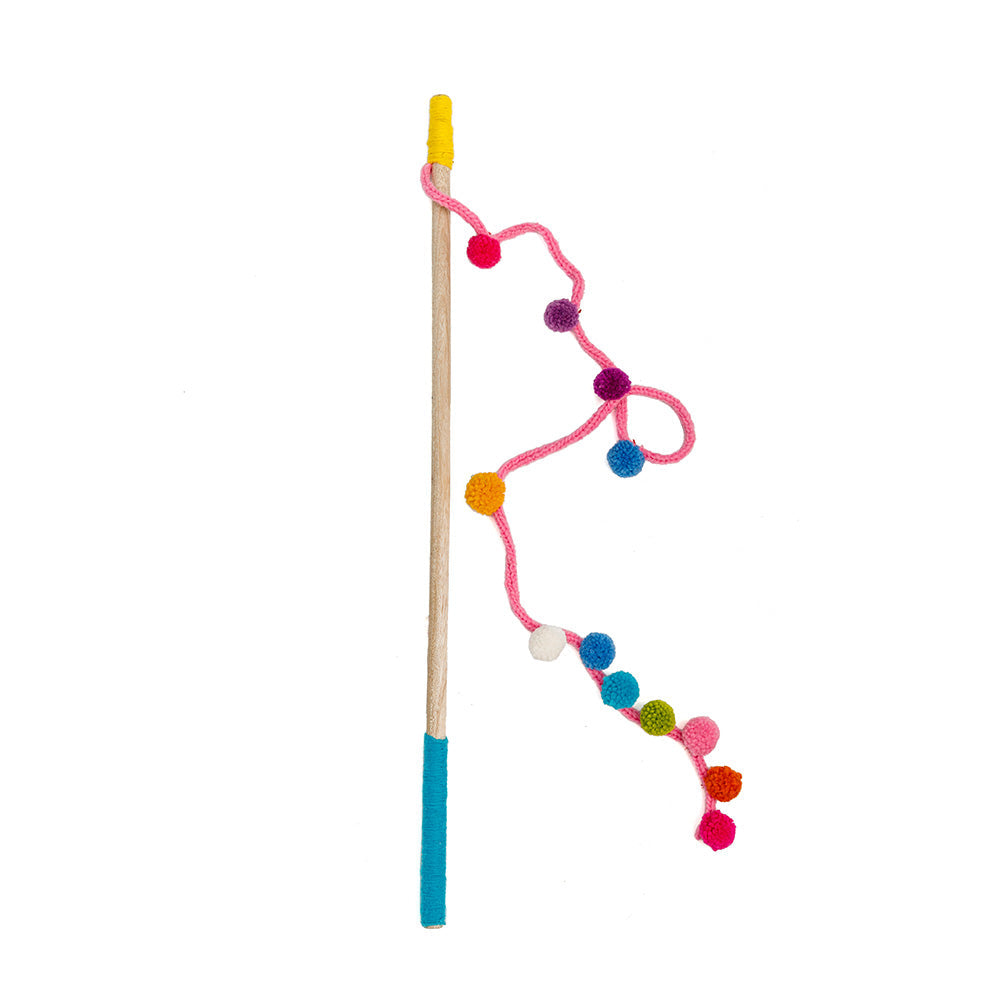 Chilly Dog Wooly Pom Pom Wool Cat Wand Toy