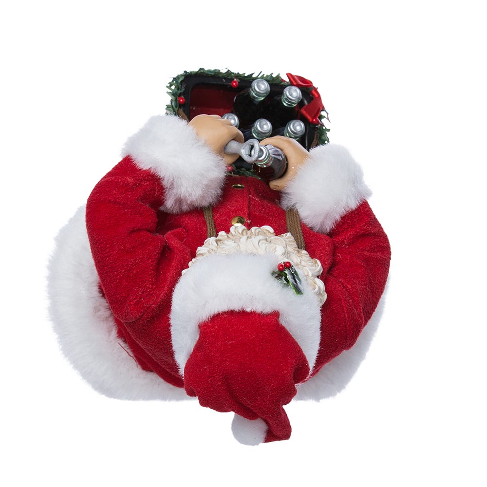Kurt Adler 10-Inch Santa Opening Coke Tablepiece