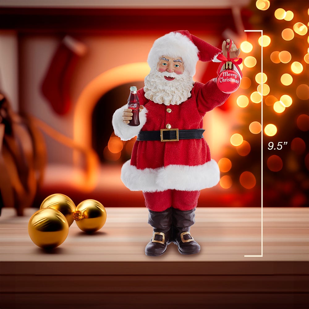 Kurt Adler 9.5-Inch Coca-Cola Santa Holding Ornament