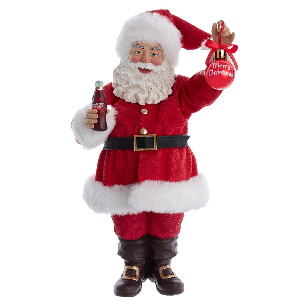 Kurt Adler 9.5-Inch Coca-Cola Santa Holding Ornament
