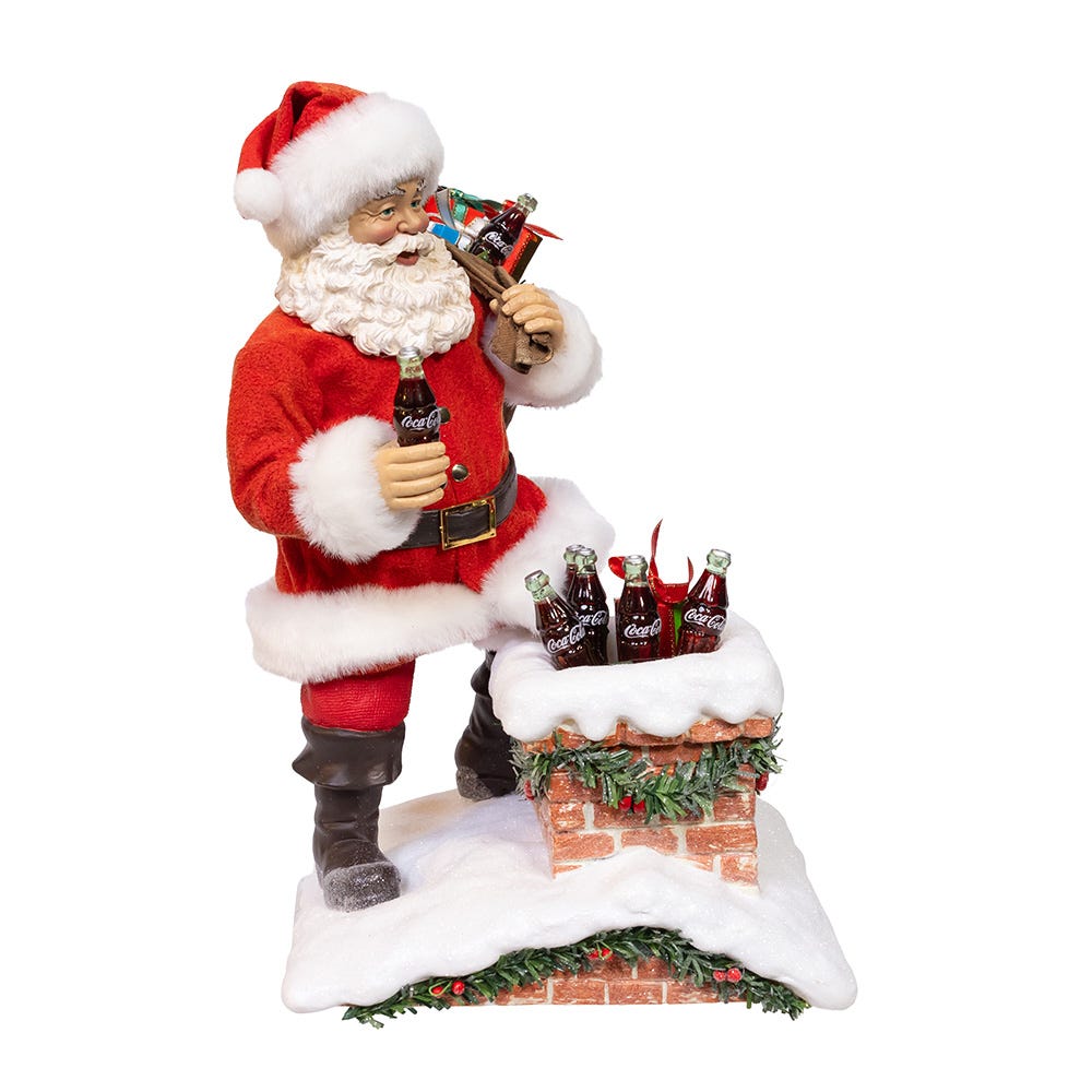 Kurt Adler 10.5-Inch Coca-Cola Santa in Chimney Christmas Tablepiece