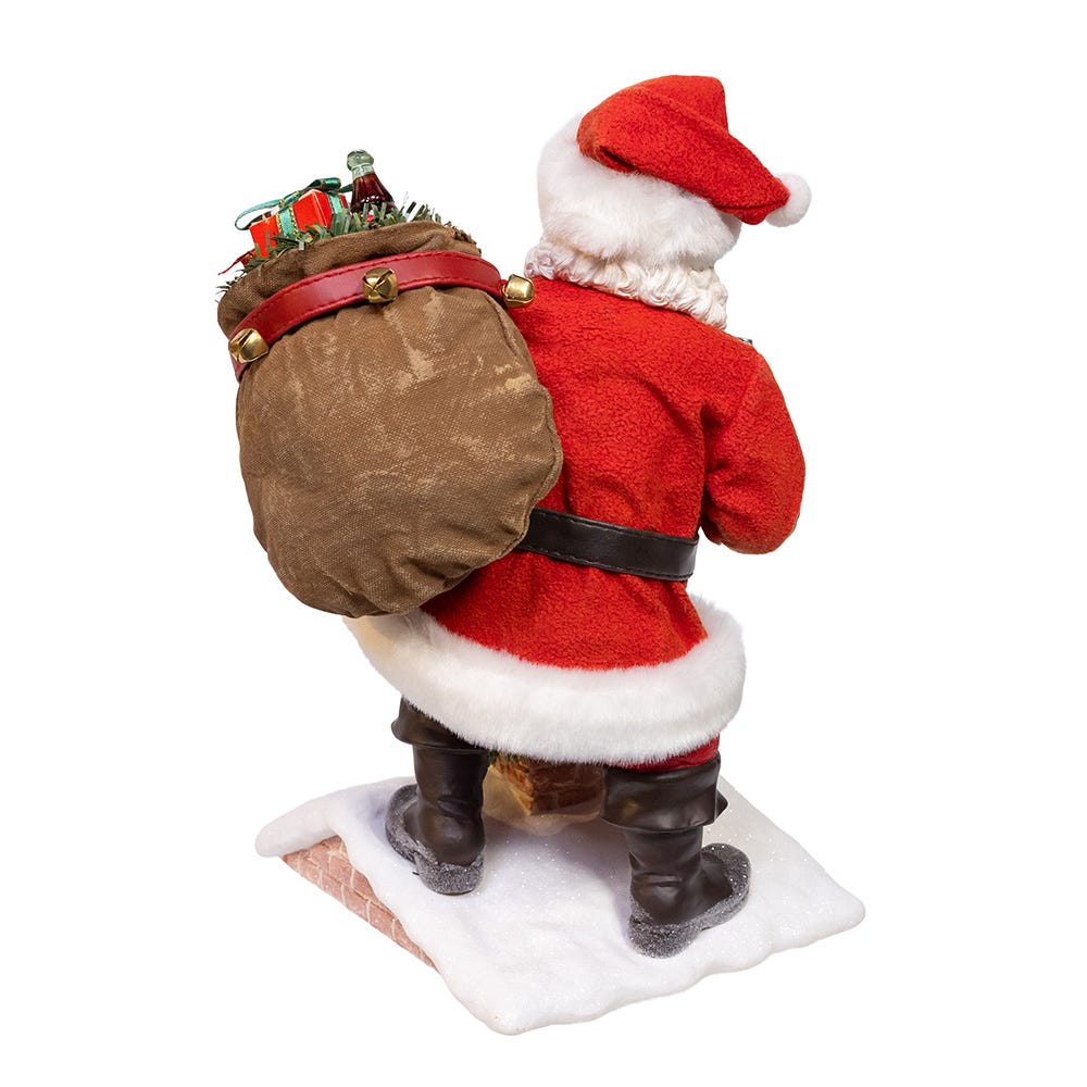 Kurt Adler 10.5-Inch Coca-Cola Santa in Chimney Christmas Tablepiece