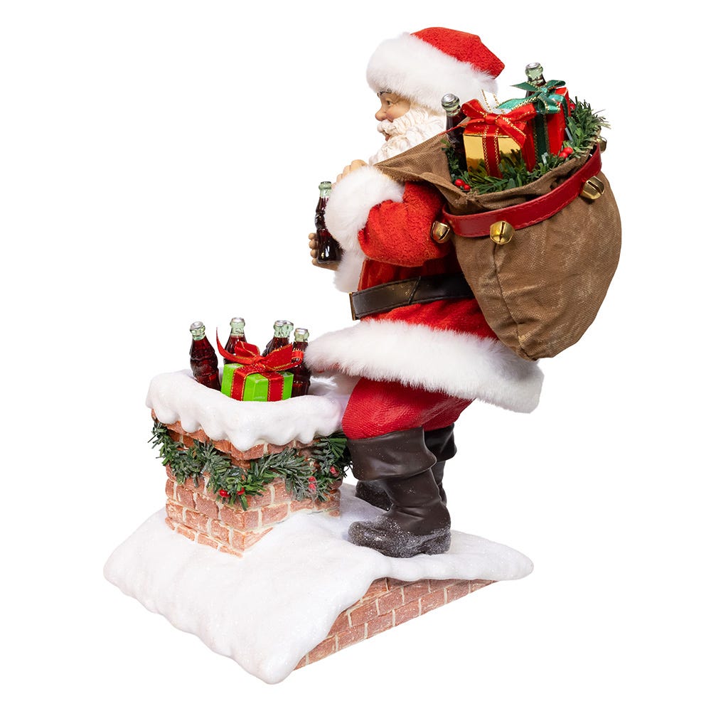 Kurt Adler 10.5-Inch Coca-Cola Santa in Chimney Christmas Tablepiece