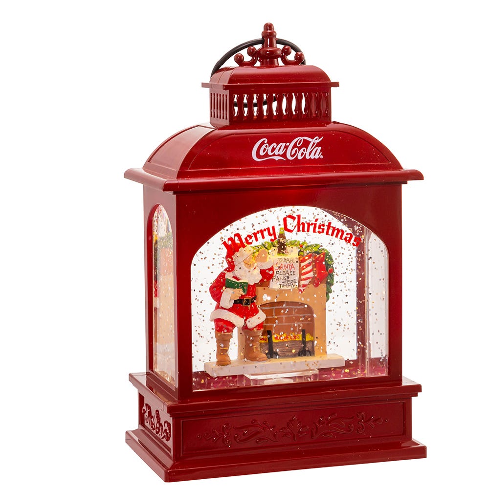 Kurt Adler 9-Inch Battery-Operated LED Coke Santa Lantern
