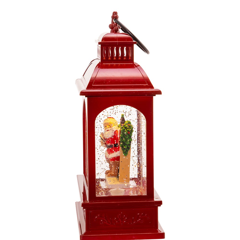 Kurt Adler 9-Inch Battery-Operated LED Coke Santa Lantern