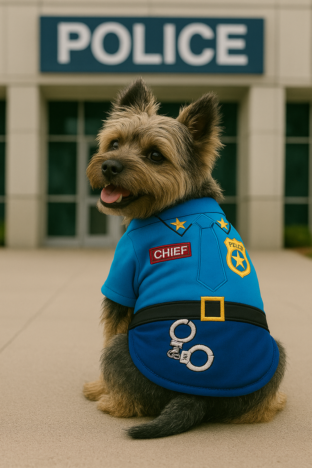 Parisian Pet Officer Woof Halloween Costume-Light Blue