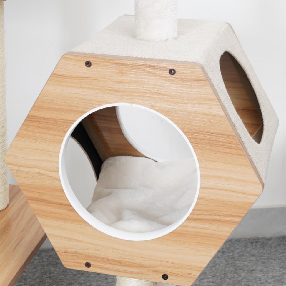 Wagon Style Wooden Medium Cat Tower