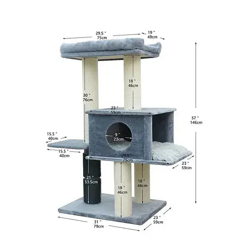 PetPals 57” Lulu Grand Cat Tree – Built for Big Cats