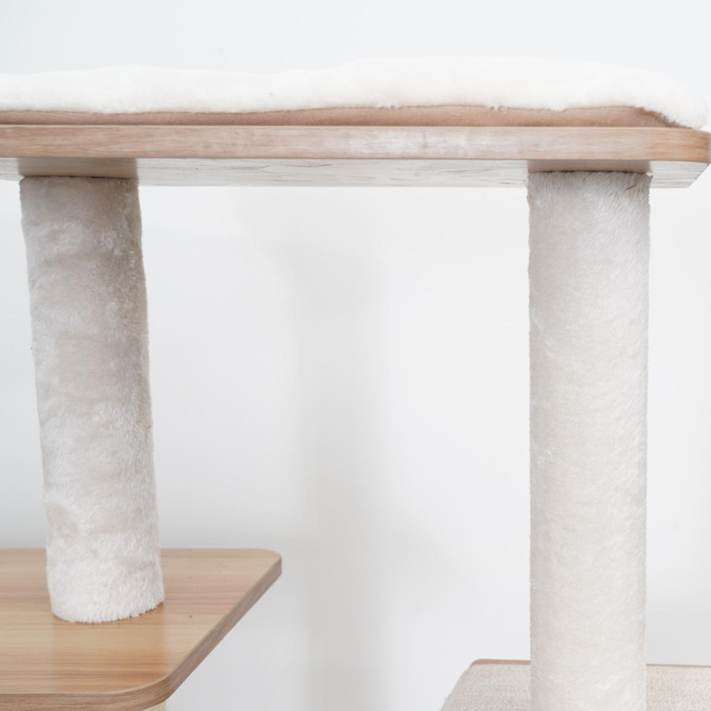 Wagon Style Wooden Medium Cat Tower