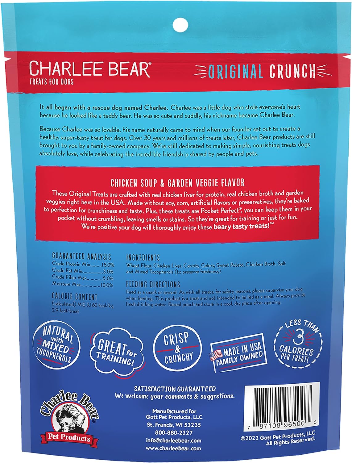 Charlee Bear Chicken Soup & Garden Veggie Dog Treats (16oz) - HT Animal Supply