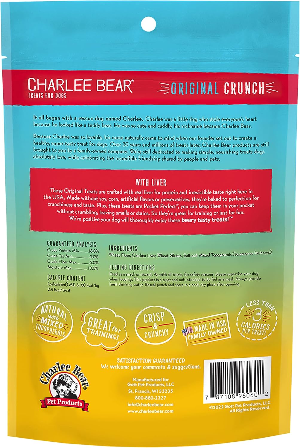 Charlee Bear Original Crunch Liver Dog Treats (16oz) - HT Animal Supply