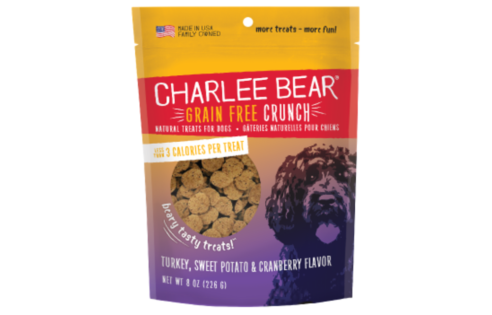 Charlee Bear Grain Free Crunch Turkey, Sweet Potato & Cranberry Dog Treats (8oz)